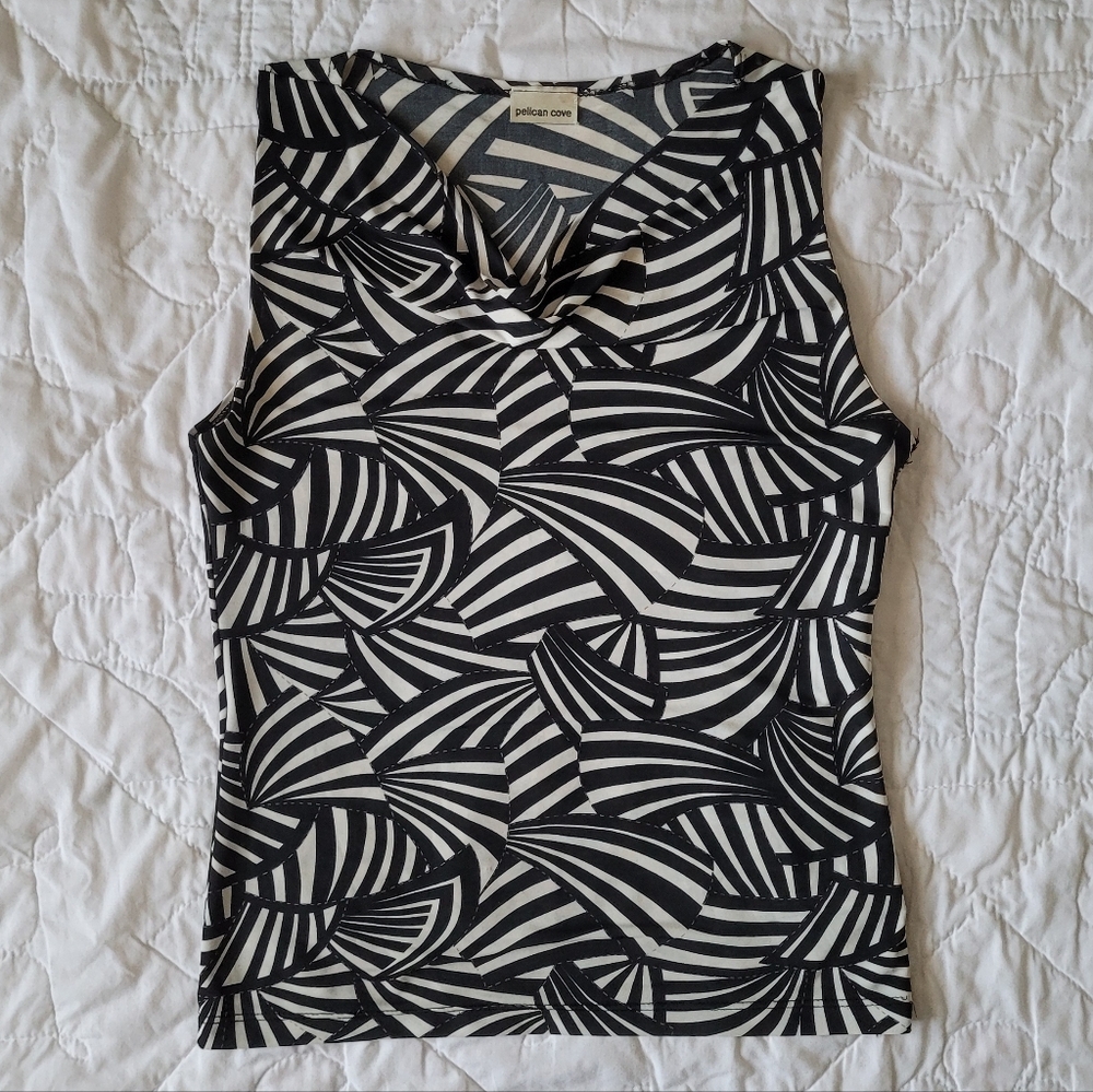 2/$30 🍪 Vintage Y2K Pelican Cove Zebra Swirls Tank Top